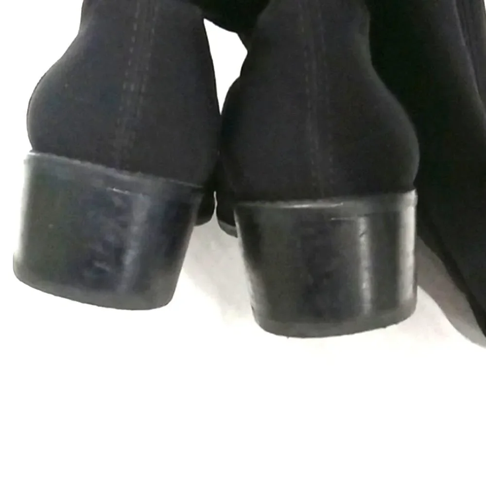 🧵Stuart Weitzman 50/50 Over-The-Knee Suede + Stretch Boot Black Size 7M